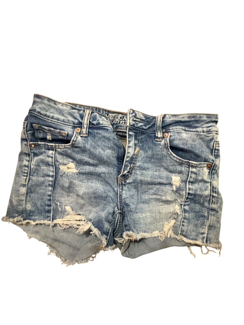 American Eagle Outfitters Light Blue Super Stretch Denim Shorts - Picture 1 of 4